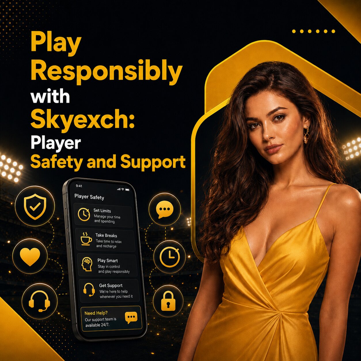 Hands holding playing cards and chips — responsible play on Skyexch