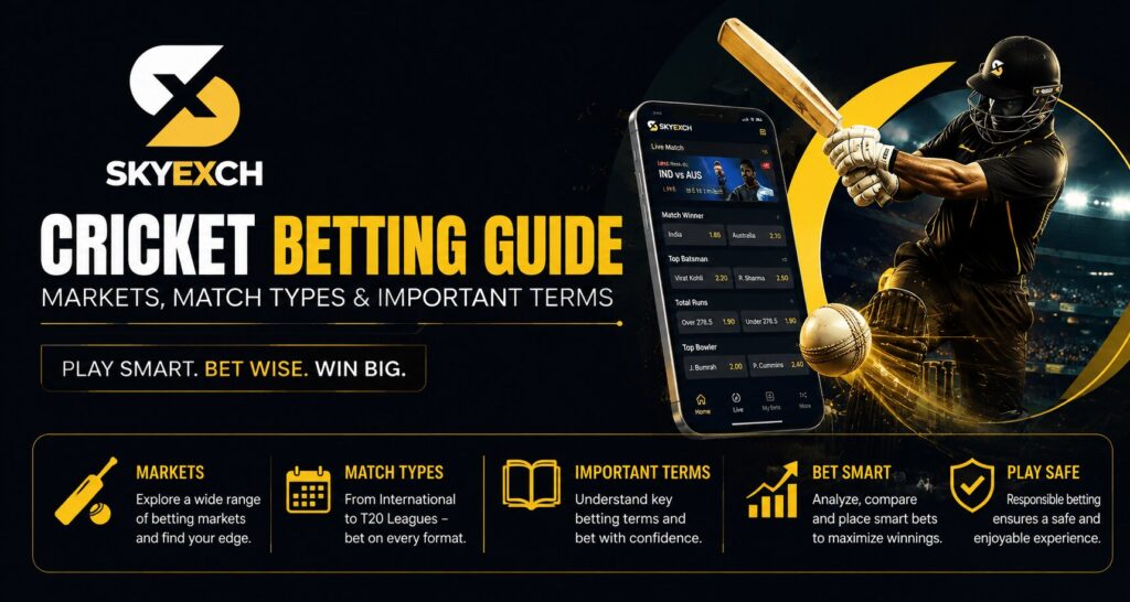 Sky Exch Cricket Betting Guide: Markets, Match Types and Important Terms