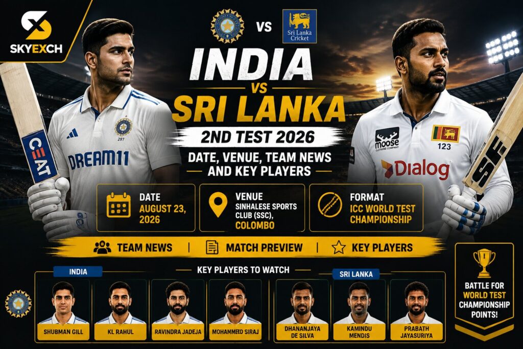 India vs Sri Lanka 2nd Test 2026: Date, Venue, Team News and Key Players