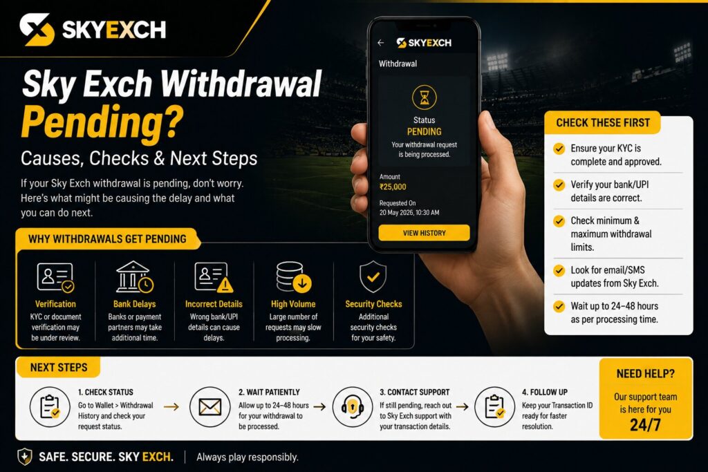 Sky Exch Withdrawal Pending? Causes, Checks & Next Steps